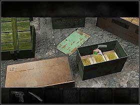 Wraca na główny plac i maszeruje pod magazyn broni (w dół ekranu, mijając po lewej studnię, a po prawej jeepa) - Piątek, wczesny ranek (cz.1) | Rozdział 5 - Zagubiony | Overclocked - Overclocked: Historia o przemocy - poradnik do gry