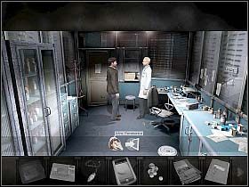 Na schodach przed kliniką natyka się na siostrę Farebanks, która jest ewidentnie obrażona - Poniedziałek, przedpołudnie (cz.1) | Rozdział 2 - Rany | Overclocked - Overclocked: Historia o przemocy - poradnik do gry