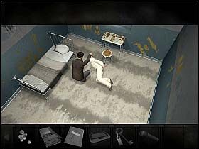 Po krótkiej rozmowie Dave wychodzi przed budynek, by zatelefonować do Morettiego - Poniedziałek, popołudnie | Rozdział 2 - Rany | Overclocked Historia o przemocy - Overclocked: Historia o przemocy - poradnik do gry