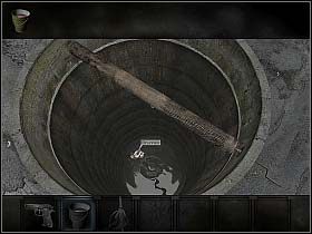 Następnie zbliża się do zlewozmywaka, wstawia wiadro do jego prawej komory i odkręca kurek przy kranie - Wtorek, popołudnie (cz.1) | Rozdział 3 - Przeciwnik | Overclocked - Overclocked: Historia o przemocy - poradnik do gry