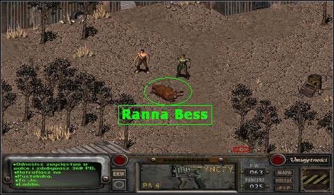 By móc wyleczyć nogę Bess, musimy w tym celu użyć na niej umiejętności: Lecz - Modoc (2) | Opis przejścia | Fallout 2 - Fallout 2 - poradnik do gry