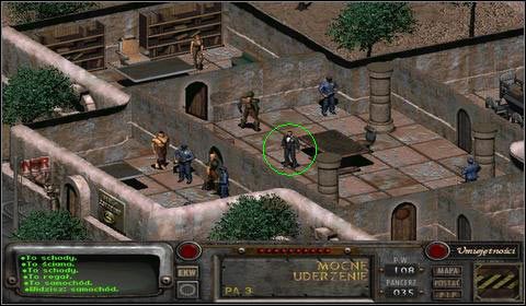 Następnie udajemy się pod to pole siłowe i używamy przepustki na strażniku - Nowe Reno (6) | Opis przejścia | Fallout 2 - Fallout 2 - poradnik do gry