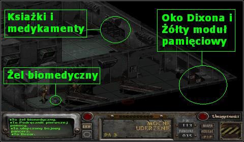 Ze skrytek w ścianie po prawej bierzemy medykamenty i książki - Baza Wojskowa Sierra (2) | Opis przejścia | Fallout 2 - Fallout 2 - poradnik do gry