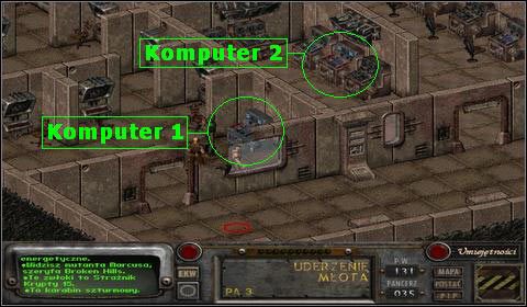 Z pierwszego ładujemy do Pip-Boya lokalizację Krypty 13, a za pomocą drugiego, wyłączamy pola siłowe na parterze - Krypta 15 (2) | Opis przejścia | Fallout 2 - Fallout 2 - poradnik do gry