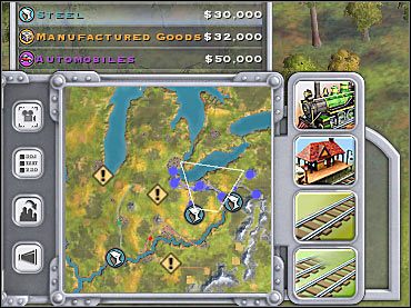W celu zlokalizowania potencjalnych odbiorców dla produkowanej stali warto oczywiście skorzystać z okienka TOWARY, znajdującego się przy minimapie. - 3. Środkowy zachód USA - opis | Scenariusze | Sid Meiers Railroads! - Sid Meiers Railroads! - poradnik do gry