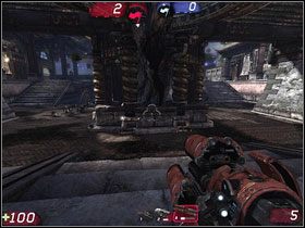 Opis: Dosyć specyficzna mapa, gdyż łatwo tu donieść flagę przeciwnika do swojego spawnu jak i ją błyskawicznie stracić - Rozdział II - Walka 2, 3, 4 | Kampania Unreal Tournament III - Unreal Tournament III - poradnik do gry