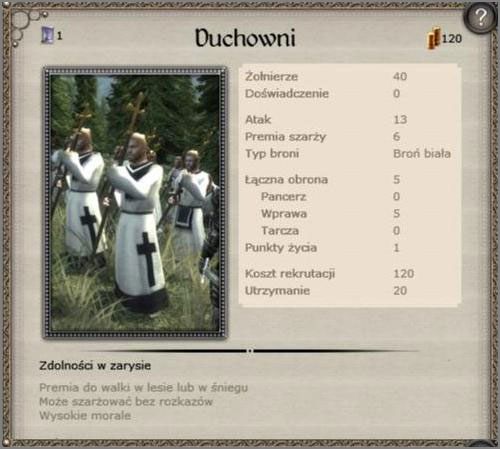 Najprościej ujmując - skąpa formacja fanatyków religijnych, z przyzwoitym atakiem po szarży, bez pancerzy/tarcz - Zakon Krzyżacki - Armia (2) - TEUTONIC - Medieval II: Total War - Królestwa - poradnik do gry
