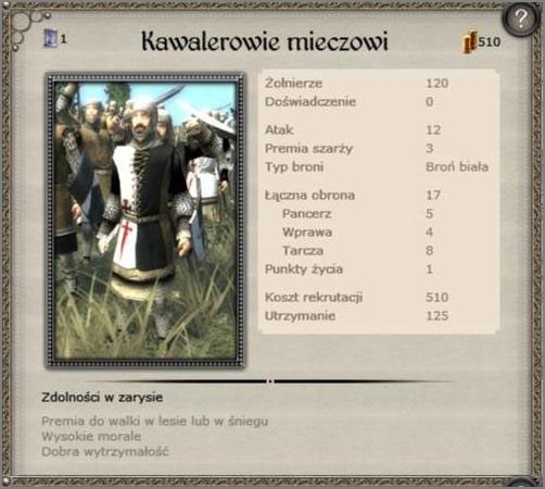 Czyli twoja podstawowa ciężka piechota we wczesnym okresie Zakonu - Zakon Krzyżacki - Armia (2) - TEUTONIC - Medieval II: Total War - Królestwa - poradnik do gry