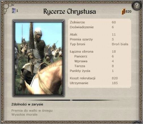 Jest to pierwsza ciężka konnica z jaką będziesz miał styczność, oraz prawdopodobnie najczęściej używana w okresie wczesnym oraz średnim - Zakon Krzyżacki - Armia (5) - TEUTONIC - Medieval II: Total War - Królestwa - poradnik do gry