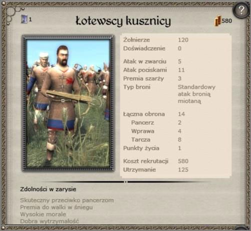 Łotewscy kusznicy oraz Bałtyjscy Łucznicy, odpowiedniki formacji jakie dobrze znamy, ale wyłącznie dwie powyższe są warte rekrutacji do armii Księstwa Litewskiego - Wlk. Księstwo Litewskie - Armia (3) - TEUTONIC - Medieval II: Total War - Królestwa - poradnik do gry