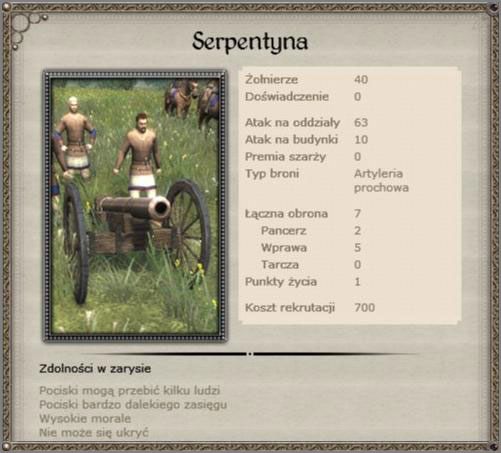 Mała armata, przy oblężeniach potrafi skutecznie wyłamać bramę, pyzatym beż-użyteczna - Wlk. Księstwo Litewskie - Armia (5) - TEUTONIC - Medieval II: Total War - Królestwa - poradnik do gry