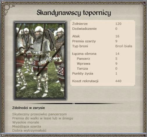 Główna ciężka piechota jaką powinieneś się posługiwać, uniwersalność, dobra obrona oraz atak, potężna szarża - wykorzystuj to - Królestwo Dani - Armia (4) - TEUTONIC - Medieval II: Total War - Królestwa - poradnik do gry