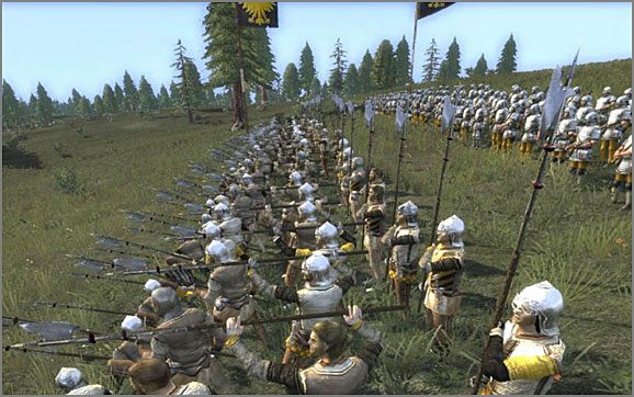 Formacja najbardziej sprawdza się w trzech lub czterech szeregach - Cesarstwo Niemieckie - Armia (1) - TEUTONIC - Medieval II: Total War - Królestwa - poradnik do gry