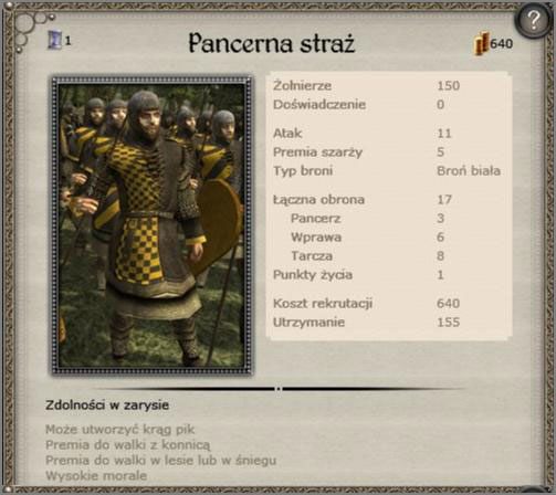 Pancerna Straż, twoja jedyna w pełni regularna i opłacalna formacja ciężkich włóczników - Cesarstwo Niemieckie - Armia (2) - TEUTONIC - Medieval II: Total War - Królestwa - poradnik do gry