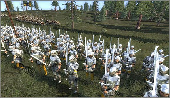 Preferują używanie ciężkich zbroi płytowych oraz mieczów dwuręcznych typu claymore - Cesarstwo Niemieckie - Armia (2) - TEUTONIC - Medieval II: Total War - Królestwa - poradnik do gry