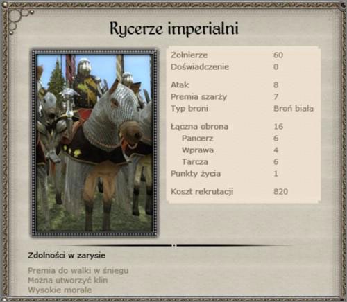Standardowa Ciężka kawaleria średniego oraz późnego okresu - Cesarstwo Niemieckie - Armia (4) - TEUTONIC - Medieval II: Total War - Królestwa - poradnik do gry