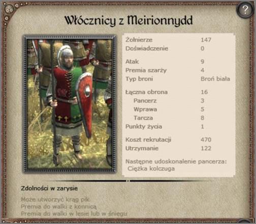 Znakomite regularne formacje ciężkich włóczników - Walia - Armia (1) - BRITANNIA - Medieval II: Total War - Królestwa - poradnik do gry