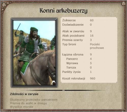 Odpowiednik Raiterów Cesarstwa Niemieckiego, tyle że z poprawionym zasięgiem - Irlandia - Armia (2) - BRITANNIA - Medieval II: Total War - Królestwa - poradnik do gry