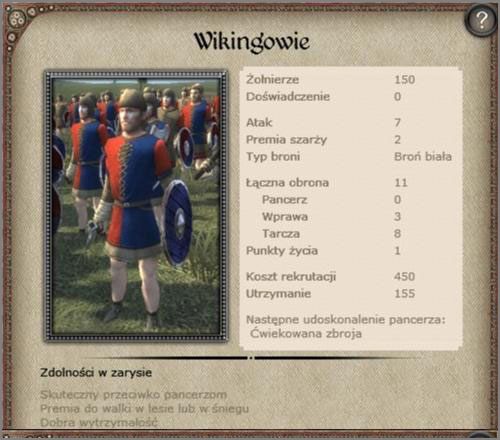 Skuteczna w walce nawet z ciężką - lekka piechota, uniwersalna, oraz wzbudzająca przerażenie - Norwegia - Armia (1) - BRITANNIA - Medieval II: Total War - Królestwa - poradnik do gry