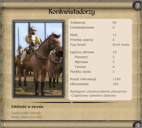 Najbardziej skutecznymi formacjami przeciwko masą indiańskiej piechoty, jest kawaleria, a konni konkwistadorzy to najlepsza konnica ciężka która potrafi spłoszyć każdą wrogą formacje - Hiszpania (2) - AMERICAS - Medieval II: Total War - Królestwa - poradnik do gry