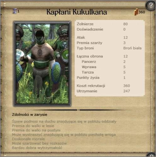 Groźni z wyglądu, niewyróżniający się w statystykach, przydatni z powodu efektu psychologicznego jaki wywołują we wrogich formacjach - Majowie (2) - AMERICAS - Medieval II: Total War - Królestwa - poradnik do gry