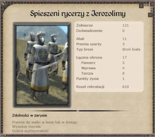 Standardowa formacja ciężkiej piechoty Królestwa Jerozolimy - Królestwo Jerozolimy - Armia (1) - CRUSADES - Medieval II: Total War - Królestwa - poradnik do gry