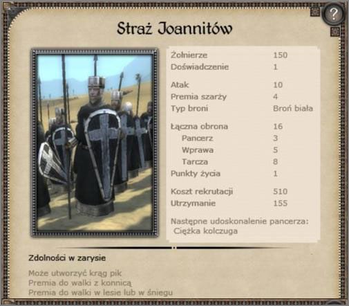 Regularna formacja piechoty włóczniczej - Królestwo Antiochii - Armia (1) - CRUSADES - Medieval II: Total War - Królestwa - poradnik do gry