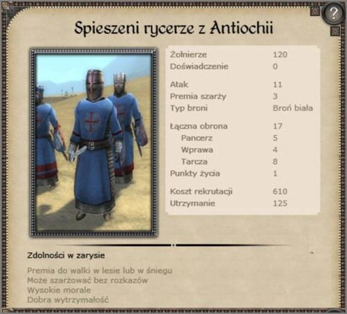 Standardowa ciężka piechota twojej każdej regularnej armii - Królestwo Antiochii - Armia (1) - CRUSADES - Medieval II: Total War - Królestwa - poradnik do gry