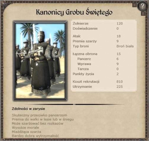 Powinna być klasyfikowana jako formacja elitarna - Królestwo Antiochii - Armia (2) - CRUSADES - Medieval II: Total War - Królestwa - poradnik do gry