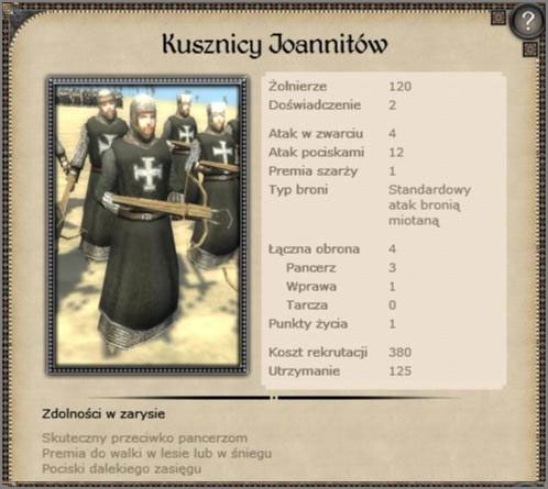 Regularna formacja strzelecka, bardzo daleki zasięg, duże obrażenia - Królestwo Antiochii - Armia (2) - CRUSADES - Medieval II: Total War - Królestwa - poradnik do gry