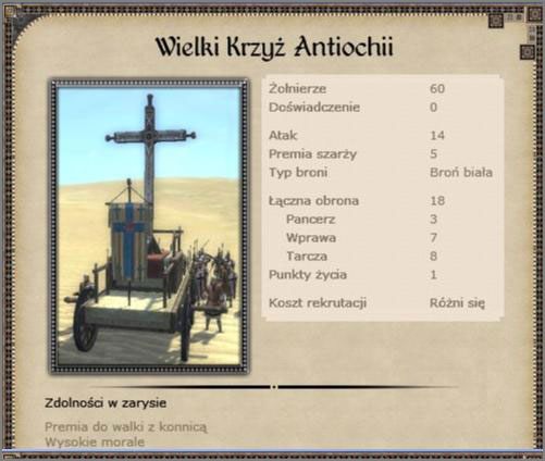 Zwiększa morale wojsk na polu bitwy - Królestwo Antiochii - Armia (3) - CRUSADES - Medieval II: Total War - Królestwa - poradnik do gry