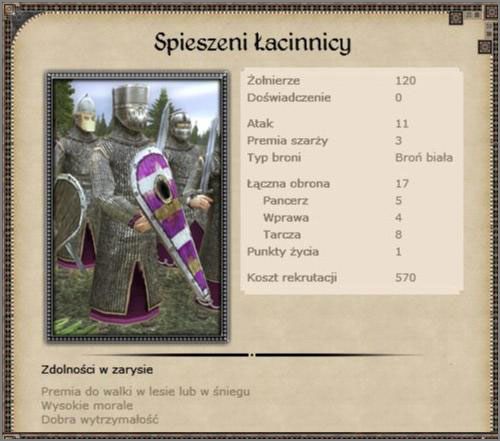 Typowa ciężka piechota, odpowiednik rycerzy feudalnych, sprawdza się podczas walki w zwarciu z najmocniejszymi formacjami wroga - Królestwo Bizancjum - Armia (1) - CRUSADES - Medieval II: Total War - Królestwa - poradnik do gry