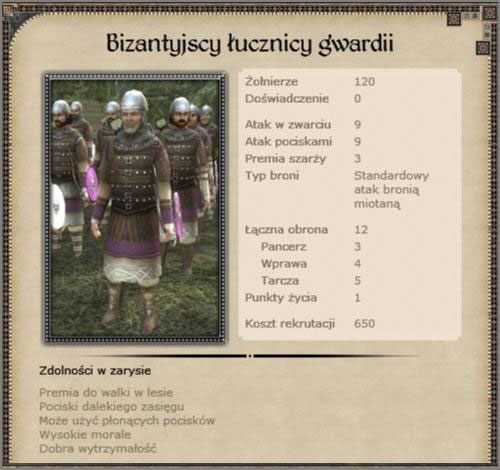 Elitarne oddziały łucznicze, których statystyki oraz zdolności specjalne sprawiają iż radzą sobie również podczas walki w zwarciu - Królestwo Bizancjum - Armia (2) - CRUSADES - Medieval II: Total War - Królestwa - poradnik do gry