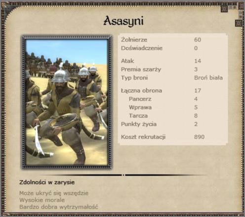 Doborowa formacja lekkiej piechoty, radząca sobie z większością regularnych formacji ciężkiej piechoty nieprzyjaciela - Egipt - Armia (1) - CRUSADES - Medieval II: Total War - Królestwa - poradnik do gry