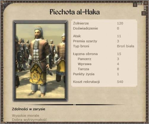 Regularna formacja ciężkiej piechoty, średnia statystyka powiązania z przyzwoitymi zdolnościami czyni ją formacją wskazaną do użycia podczas walki w zwarciu - Egipt - Armia (2) - CRUSADES - Medieval II: Total War - Królestwa - poradnik do gry