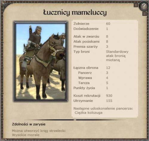 Dobra formacja konnicy strzeleckiej, zalecana do użycia we wczesnym oraz średnik okresie - Egipt - Armia (3) - CRUSADES - Medieval II: Total War - Królestwa - poradnik do gry