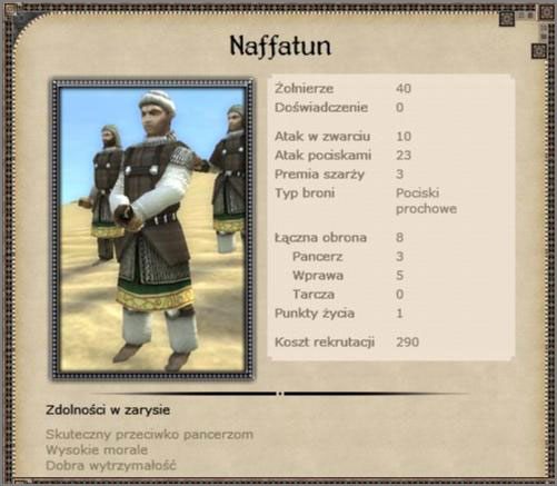 Grenadierzy, służą do wzbudzania paniki w szeregach wroga, nieregularna formacja, szybka oraz zwrotna - Turcja - Armia (3) - CRUSADES - Medieval II: Total War - Królestwa - poradnik do gry