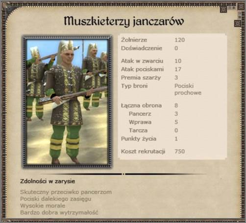 Profesjonalni strzelcy późniejszego okresu - Turcja - Armia (3) - CRUSADES - Medieval II: Total War - Królestwa - poradnik do gry