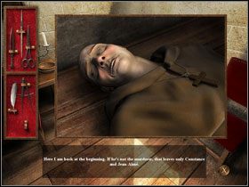 Zauważ plamę na palcu oraz, że usta ofiary są sine - Saturday March 30, 1566 cz.3 | Nostradamus Ostatnia Przepowiednia - Nostradamus: Ostatnia Przepowiednia - poradnik do gry