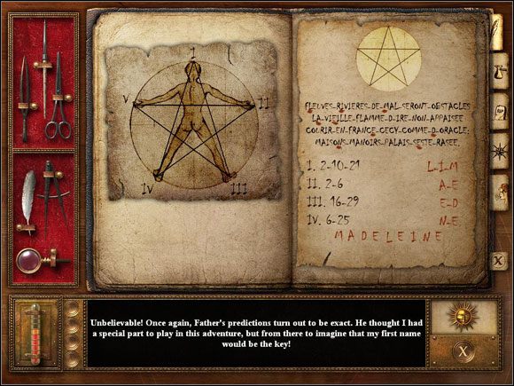 Z wyszukanych liter ułóż imię MADELEINE - Sunday March 31, 1566 cz.3 | Nostradamus Ostatnia Przepowiednia - Nostradamus: Ostatnia Przepowiednia - poradnik do gry