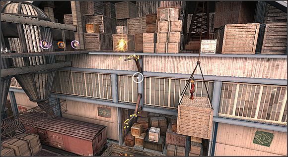 Będąc na najwyższym poziomie, wyzbieraj wszystko co widzisz, a następnie podejdź do krawędzi drewnianego chodnika - [Solucja] Starcie cz.1 | Złoty kompas - Złoty kompas - poradnik do gry