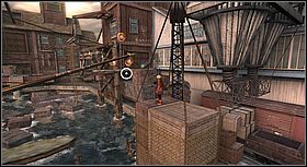 Z masztu możesz przeskoczyć na wąską belkę naprzeciwko - [Solucja] Starcie cz.1 | Złoty kompas - Złoty kompas - poradnik do gry