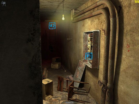 Użyj telekinezy na przełączniku (#1) , a następnie wyjdź po drabinie (#2) - Opis przejścia cz.1 | Ghost in the Sheet - Ghost in the Sheet - poradnik do gry
