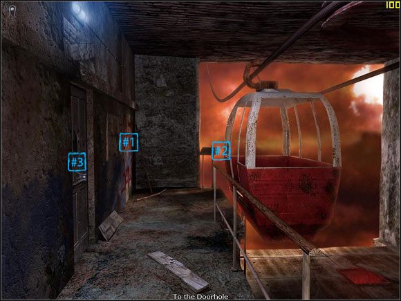 Zauważ napisy na ścianie (#1) i sprawdź kolejkę (#2) - nie działa, musimy włączyć zasilanie - Opis przejścia cz.1 | Ghost in the Sheet - Ghost in the Sheet - poradnik do gry