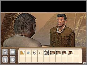 Teraz podchodzi do Kolio i zagaduje go, po czym fotografuje podeszwę jego buta - Dzień pierwszy (piątek, 9 czerwca) cz.3 | Sinking Island - Sinking Island - poradnik do gry