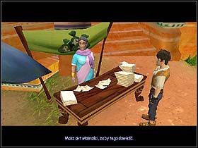 Teraz nareszcie możesz przejść w głąb wioski, obejdź zatem szlaban i skieruj się na targ (w prawo i w górę ekranu) - Rozdział IV - Zapłata i rejs powrotny? (cz.2) - Jack Keane - poradnik do gry