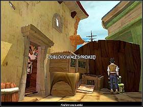 Po stojących przed sklepem skrzynkach wespnij się na gzyms - Rozdział II - Rejs | Jack Keane - Jack Keane - poradnik do gry