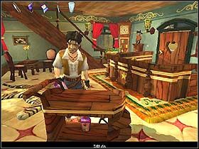 Teraz podejdź do rzeczonego kominka (po prawej) i dyskretnie ugaś ogień, zalewając go wodą ze szklanki - Rozdział IV - Zapłata i rejs powrotny? (cz.1) | Jack Keane - Jack Keane - poradnik do gry