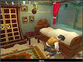 Otrzymawszy klucz , maszeruj po schodach (po lewej) i otwórz nim drzwi pokoju nr 7 (odblokowałeś premię , czyli trzecią figurkę w Gabinecie Figur Woskowych) - Rozdział IV - Zapłata i rejs powrotny? (cz.1) | Jack Keane - Jack Keane - poradnik do gry