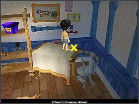 Otwórz szafę, a konkretnie lewe skrzydło drzwi i zabierz z jej wnętrza zielony klocek - Rozdział IX - Szkolenie Jacka (cz.5) - Jack Keane - poradnik do gry